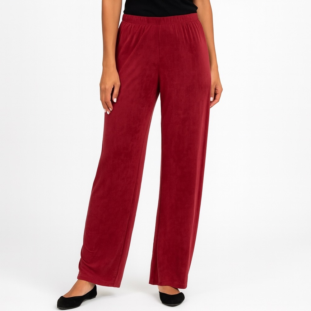 NWOT Chico’s Travelers Wine Red Stretch Pants Holiday Special Occasion XL (16)